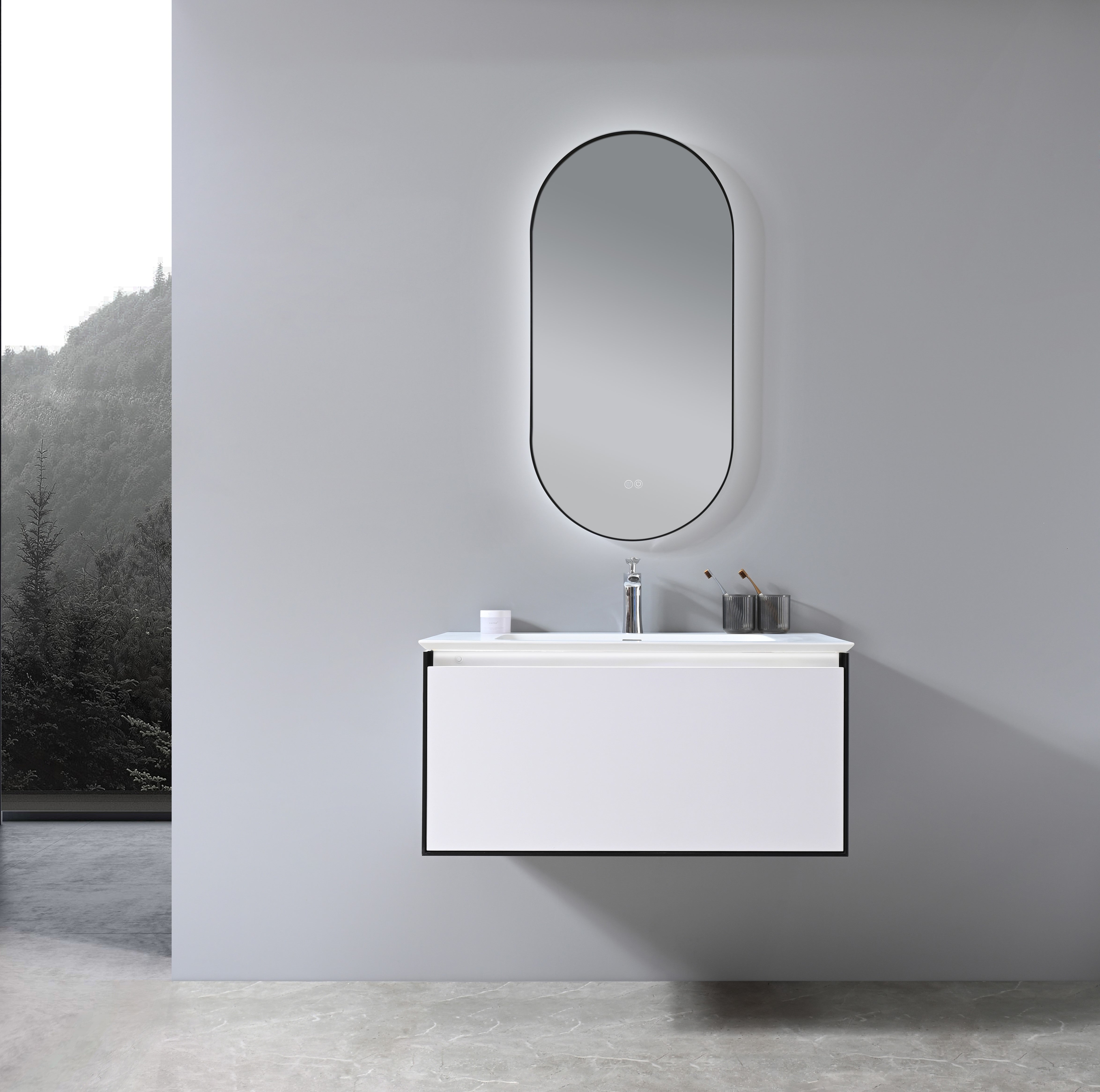 Vanité-Lavabo Aura 36" Blanc LED